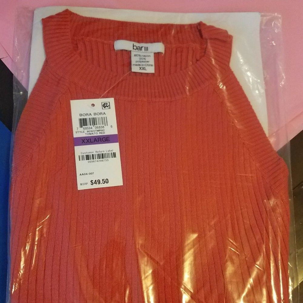 NEW Bar III $50 Ribbed Cutaway Top MACY WITH TAGS